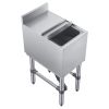 Commercial Ice Bin, 29.6 Qt Max Capacity, 12 x 19 x 33 Inch Stainless Steel Ice Chest with Sliding Lid and Bottle Holders