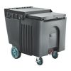 Commercial Ice Bin, 125 lbs Portable Ice Caddy, 31.5 x 22.8 x 29 inch Insulated Ice Carrier with 4 Wheels and Flip Lid, Large Ice Bin for Catering
