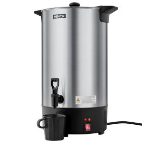 Commercial Coffee Urn, 100 Cup 15 L Hot Beverage Dispenser with Dripless Faucet, Quick-Brewing Stainless Steel Large Commercial Coffee Maker