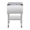 Commercial Ice Bin, 61.6 L Rolling Ice Chest on Wheels, 24 x 19.1 x 36.8 in Stainless Steel Cooler Cart with Sliding Lid, Bottom Storage Tray