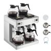 Commercial Drip Coffee Maker, 24 Cups Coffee-Maker Machine with 4 Glass Carafes and 4 Decanter Warmer Plates, Stainless Steel Dual-Head Coffee Brewer