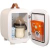 Mini Skin Care Fridge, 4 L/6 Can Cute Makeup Fridge for Cosmetics Beverage Fruit Milk, AC/DC Cooler & Warmer