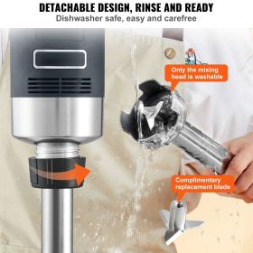 Commercial Immersion Blender, 500 Watt Heavy Duty Hand Mixer, Variable Speed Kitchen Stick Mixer with 304 Stainless Steel Blade
