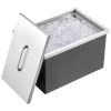 Drop in Ice Chest, 22"L x 17"W x 12"H Stainless Steel Ice Cooler, Commercial Ice Bin with Cover, 40 qt Outdoor Kitchen Ice Bar