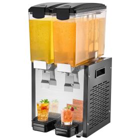 Commercial Beverage Dispenser, 2 Tanks 10 L / 10.6 QT Per Tank Juice Dispenser
