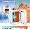 Mini Skin Care Fridge, 4 L/6 Can Cute Makeup Fridge for Cosmetics Beverage Fruit Milk, AC/DC Cooler & Warmer