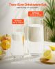 Drinking Glasses Set, 16-Piece Crystal Glass Cups, Elegant Mixed Glassware Set