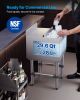 Commercial Ice Bin, 29.6 Qt Max Capacity, 12 x 19 x 33 Inch Stainless Steel Ice Chest with Sliding Lid and Bottle Holders