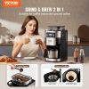 Coffee Maker with Grinder, 8 Cup Coffee Machine, Grind and Brew Coffee Maker with 3 Brew Strength Control, 24-Hour Timer for Auto Brew