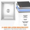 Drop in Ice Chest, 22"L x 17"W x 12"H Stainless Steel Ice Cooler, Commercial Ice Bin with Cover, 40 qt Outdoor Kitchen Ice Bar