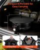 Propane Fire Pit 24-Inch, 53,000 BTU Portable Gas Fire Pit, with Grill Grate & Lava Rocks, Adjustable Flame, Folding Legs
