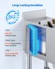 Commercial Ice Bin, 29.6 Qt Max Capacity, 12 x 19 x 33 Inch Stainless Steel Ice Chest with Sliding Lid and Bottle Holders