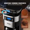 Coffee Maker with Grinder, 8 Cup Coffee Machine, Grind and Brew Coffee Maker with 3 Brew Strength Control, 24-Hour Timer for Auto Brew