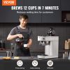 12 Cups Commercial Drip Coffee Maker, Coffee Maker Machine with 2 Glass Carafes and 2 Warmer Plates