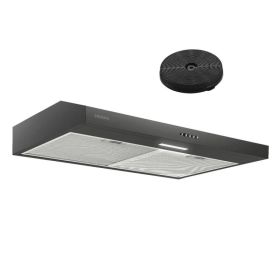Stainless Steel Under Cabinet Range Hood Vent Cooking 230 CFM Kitchen 3 Speed Cooker Hood (Option: black30inch)